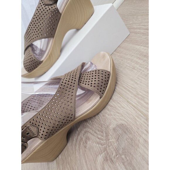 Dansko Jacinda Platform Chunky Buckle Slingback Open Peep Toe Sandals 41 11 11.5 - Picture 2 of 14